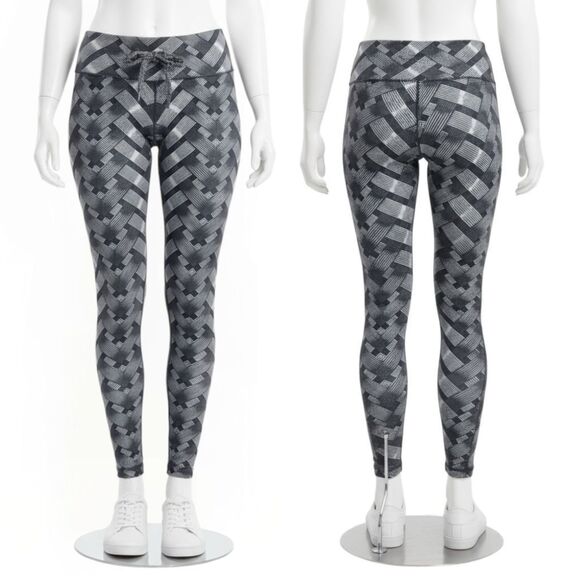Signatures Gunmetal Gray Basket Weave Athletic Drawstring Leggings Sz L/XL - Picture 4 of 9